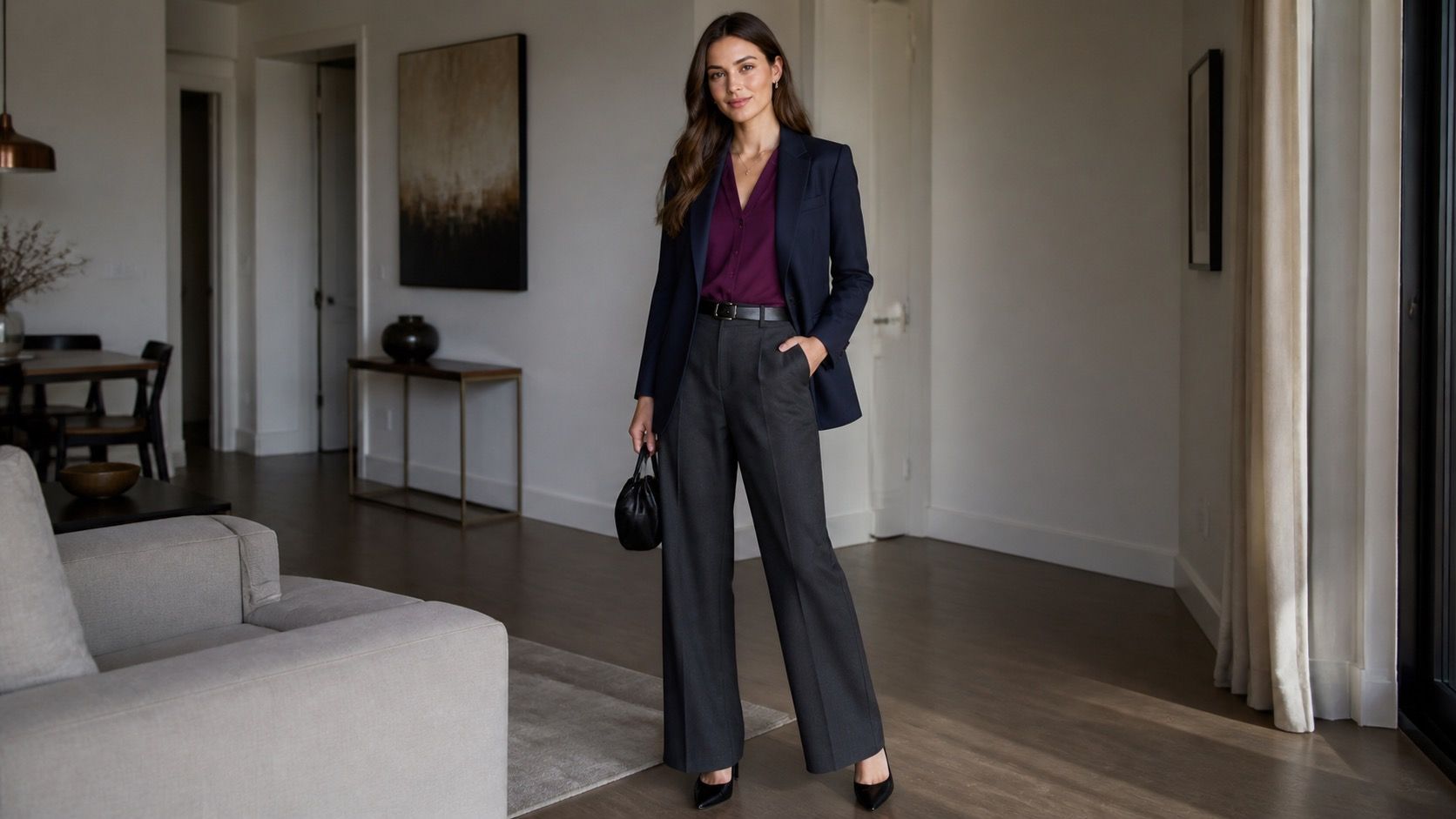 Soft Winter outfits in cool muted colors